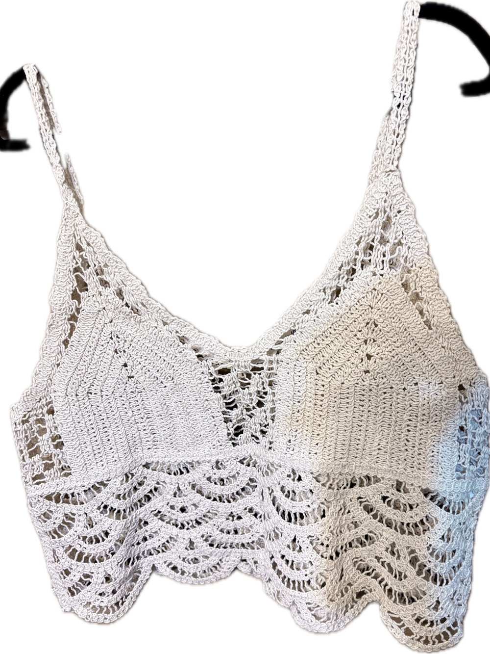 Hand-Crocheted Cream Bralette Camisole